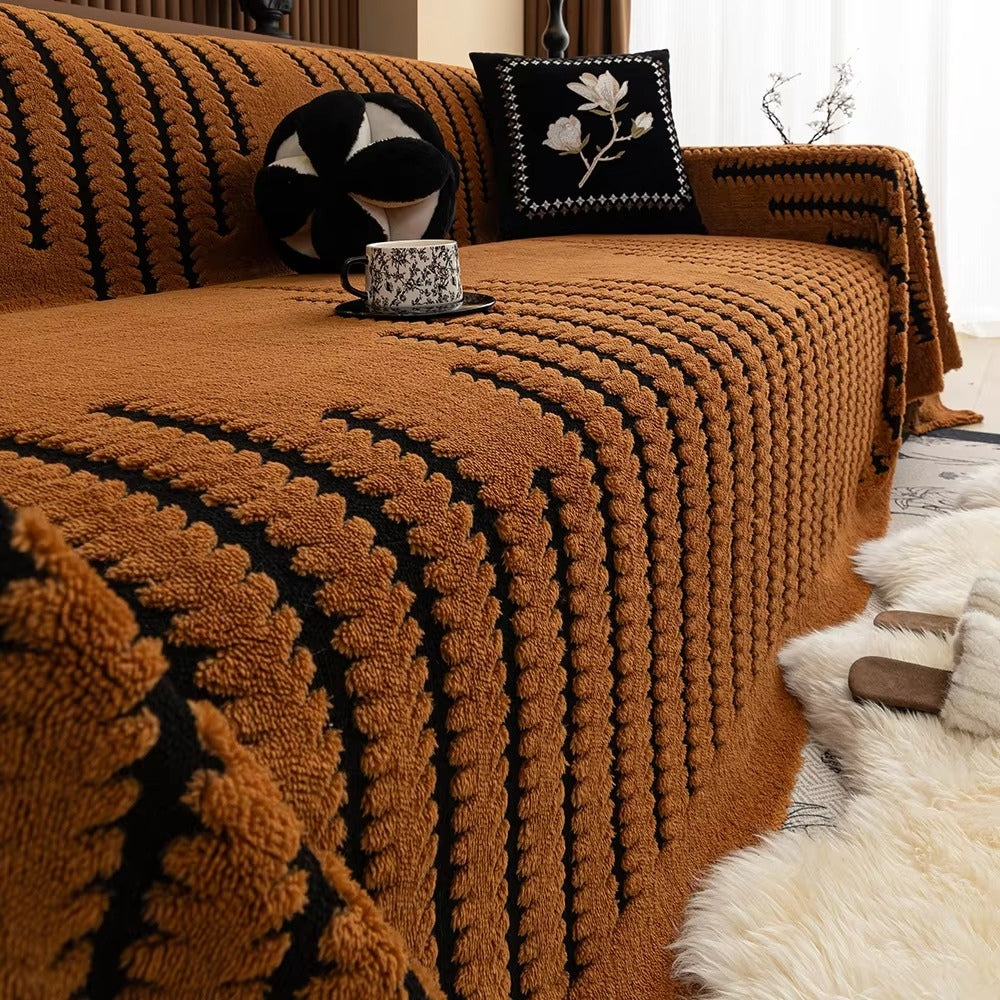 Microfiber Plush Sofa Cover with Vintage Tufted Design in Various Colors – view 3