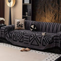 Gray Microfiber Sofa Cushions with Modern Maze Pattern for Living Rooms – view 2