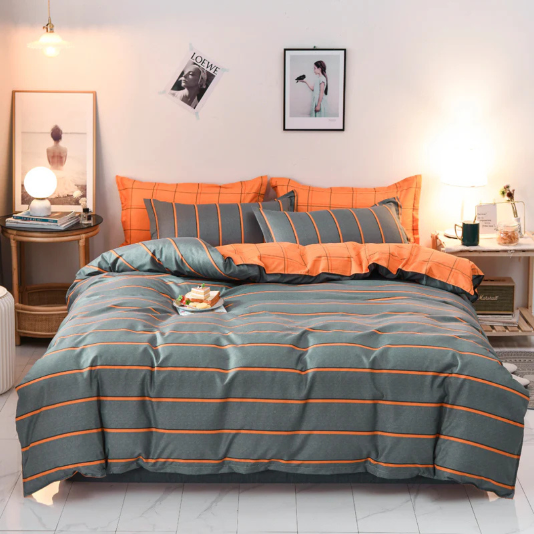 Abstract Pattern Duvet Cover Set in Multiple Colors - view 3