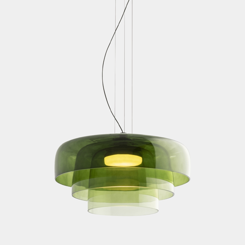 Layered Pendant Light – Modern Design in Orange, Green, Gray - view 22