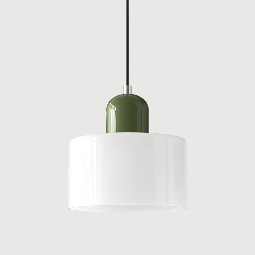Retro Pendant Light in Dark Green and Orange, Adjustable Length - view 42