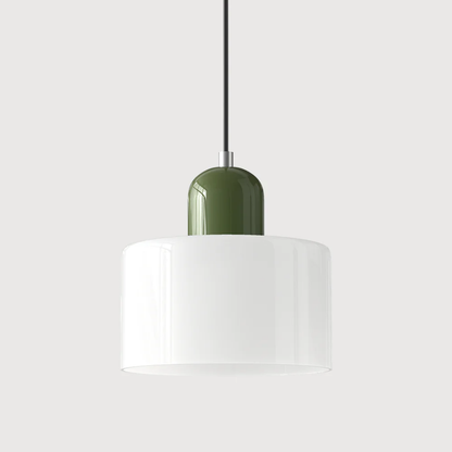 Retro Pendant Light in Dark Green and Orange, Adjustable Length - view 42