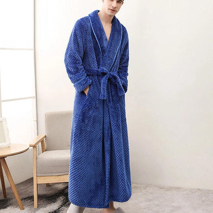 Soft Warm Unisex Bathrobe with Pockets for Home Relaxation - view 9