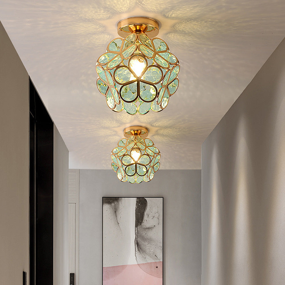 Gold Flower Ceiling Lamp for Bedroom or Hallway - view 3