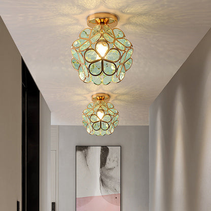 Gold Flower Ceiling Lamp for Bedroom or Hallway - view 3