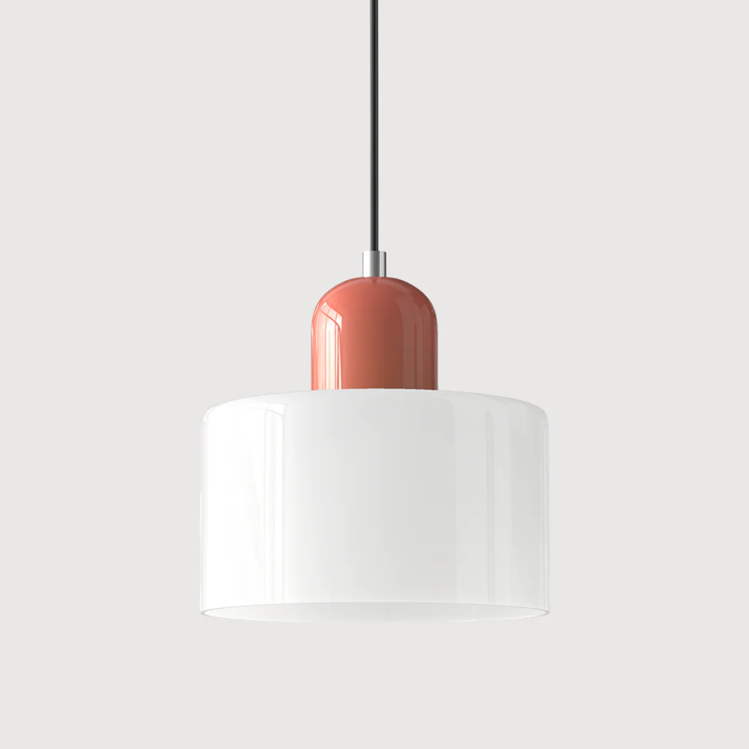 Retro Pendant Light in Dark Green and Orange, Adjustable Length - view 43