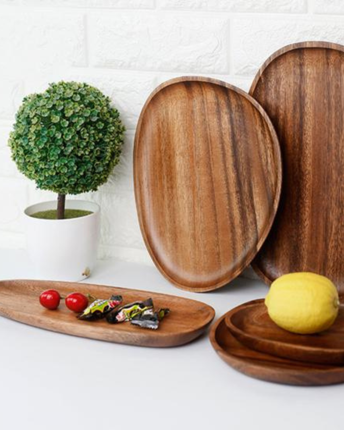 Rustic Serving Board Set in Natural Tones for Kitchen or Table - view 23