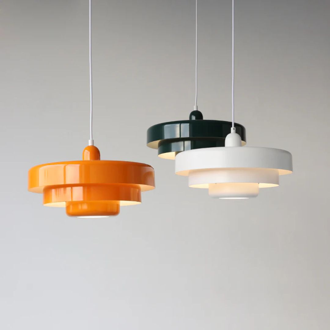 Layered Pendant Lamp in Green, Orange, or White for Dining Room - view 17