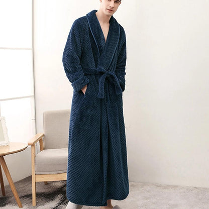 Soft Warm Unisex Bathrobe with Pockets for Home Relaxation - view 12