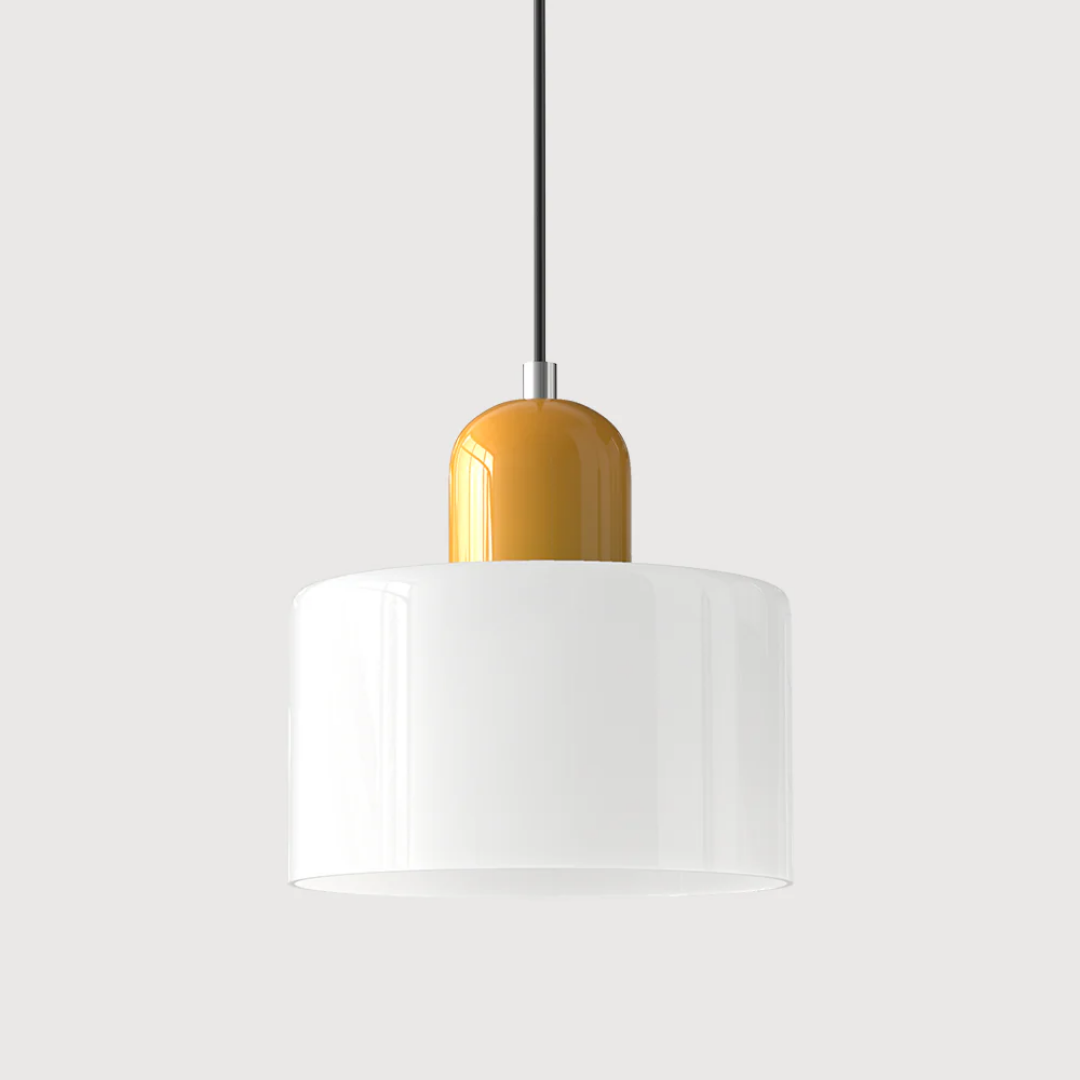 Retro Pendant Light in Dark Green and Orange, Adjustable Length - view 46