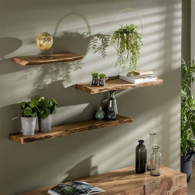 Industrial Wall Shelf with Black Frame for Books, Plants, and Decor - view 9