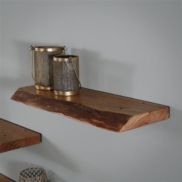 Industrial Wall Shelf with Black Frame for Books, Plants, and Decor - view 7
