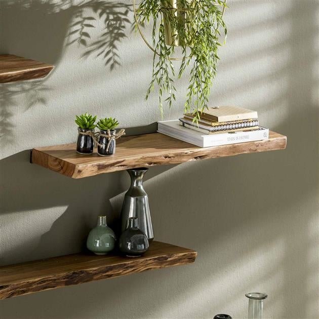 Industrial Wall Shelf with Black Frame for Books, Plants, and Decor - view 14