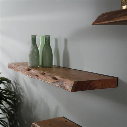 Industrial Wall Shelf with Black Frame for Books, Plants, and Decor - view 13
