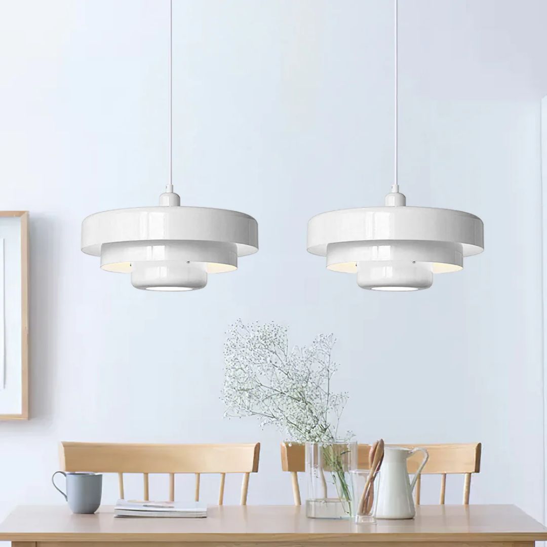 Layered Pendant Lamp in Green, Orange, or White for Dining Room - view 21