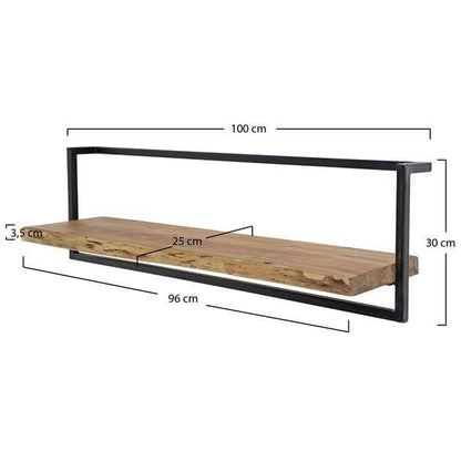 Vintage-Style Wall Shelf with Black Frame for Living Room - view 7