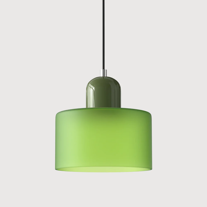 Retro Pendant Light in Dark Green and Orange, Adjustable Length - view 24