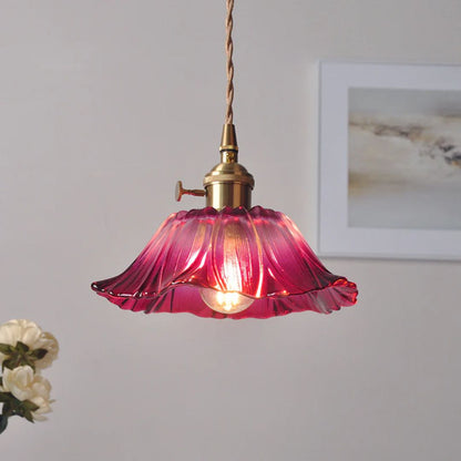 Deep Red Flower Pendant Lamp for Dining Table or Living Room - view 10