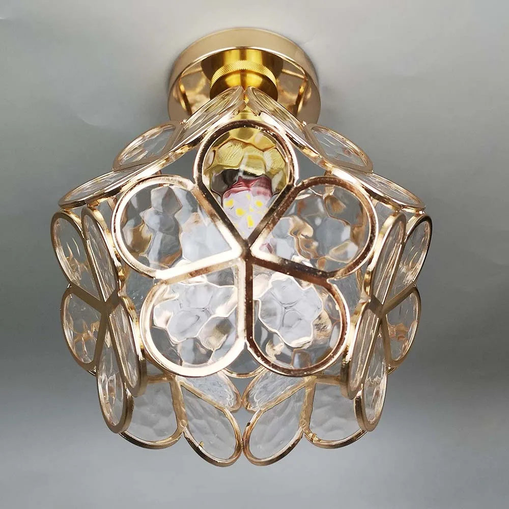 Gold Flower Ceiling Lamp for Bedroom or Hallway - view 8