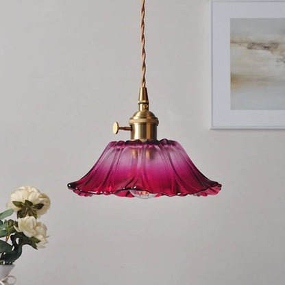 Deep Red Flower Pendant Lamp for Dining Table or Living Room - view 11