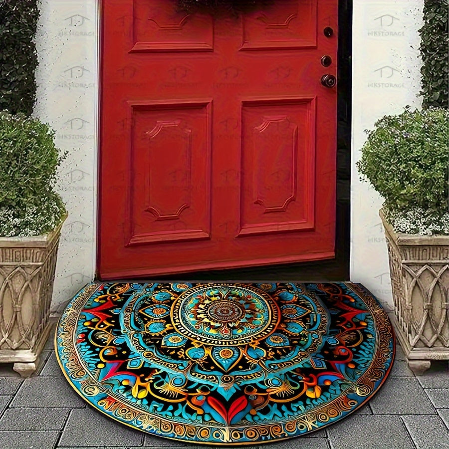 Mandala Door Mat – Polyester, Detailed Design for Entrance or Hallway with Non-Slip Bottom – view 2