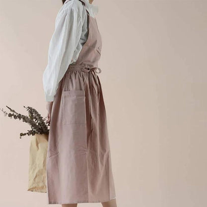 Gray Kitchen Apron with Pockets for Cooking and Baking - view 6
