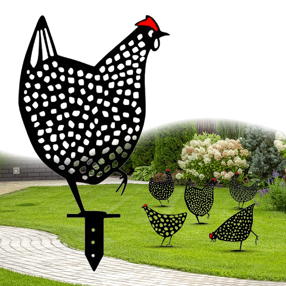 Stainless Steel Decorative Metal Chicken for Garden or Terrace – view 2