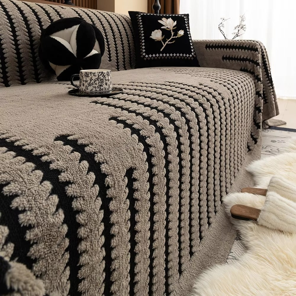 Microfiber Plush Sofa Cover with Vintage Tufted Design in Various Colors – view 4