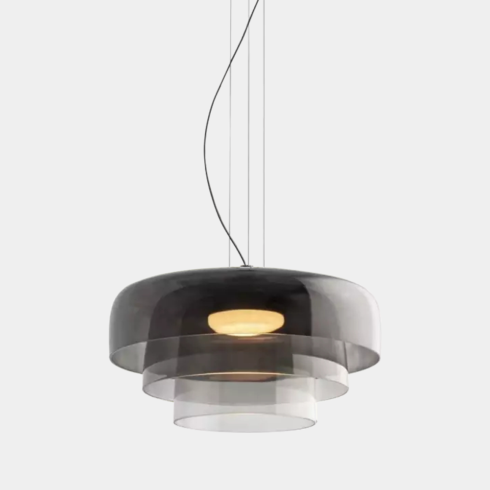 Layered Pendant Light – Modern Design in Orange, Green, Gray - view 16