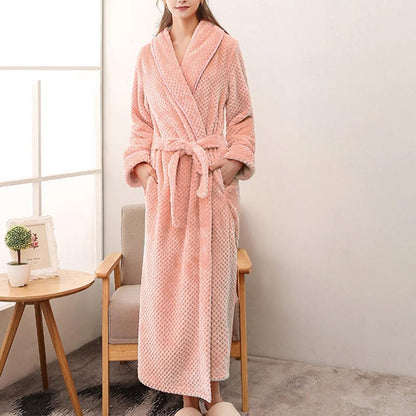 Soft Warm Unisex Bathrobe with Pockets for Home Relaxation - view 4