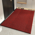 Gray and Red Weather-Resistant PVC Doormat, Anti-Slip for Indoors/Outdoors
