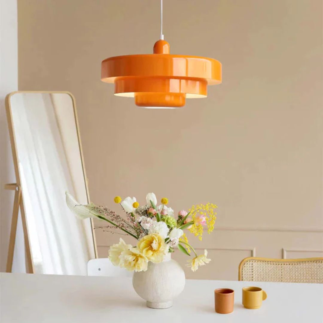 Layered Pendant Lamp in Green, Orange, or White for Dining Room - view 4