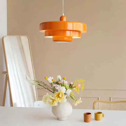 Layered Pendant Lamp in Green, Orange, or White for Dining Room - view 4