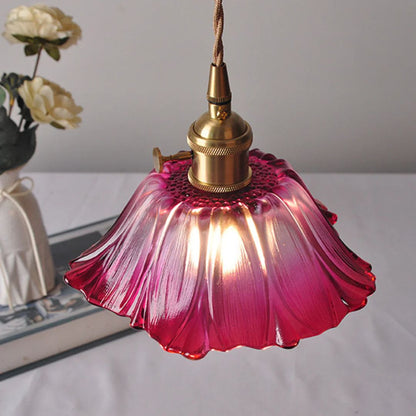 Deep Red Flower Pendant Lamp for Dining Table or Living Room - view 12