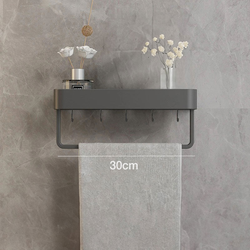 Water-Resistant Bathroom Wall Shelf with Towel Rack - view 4