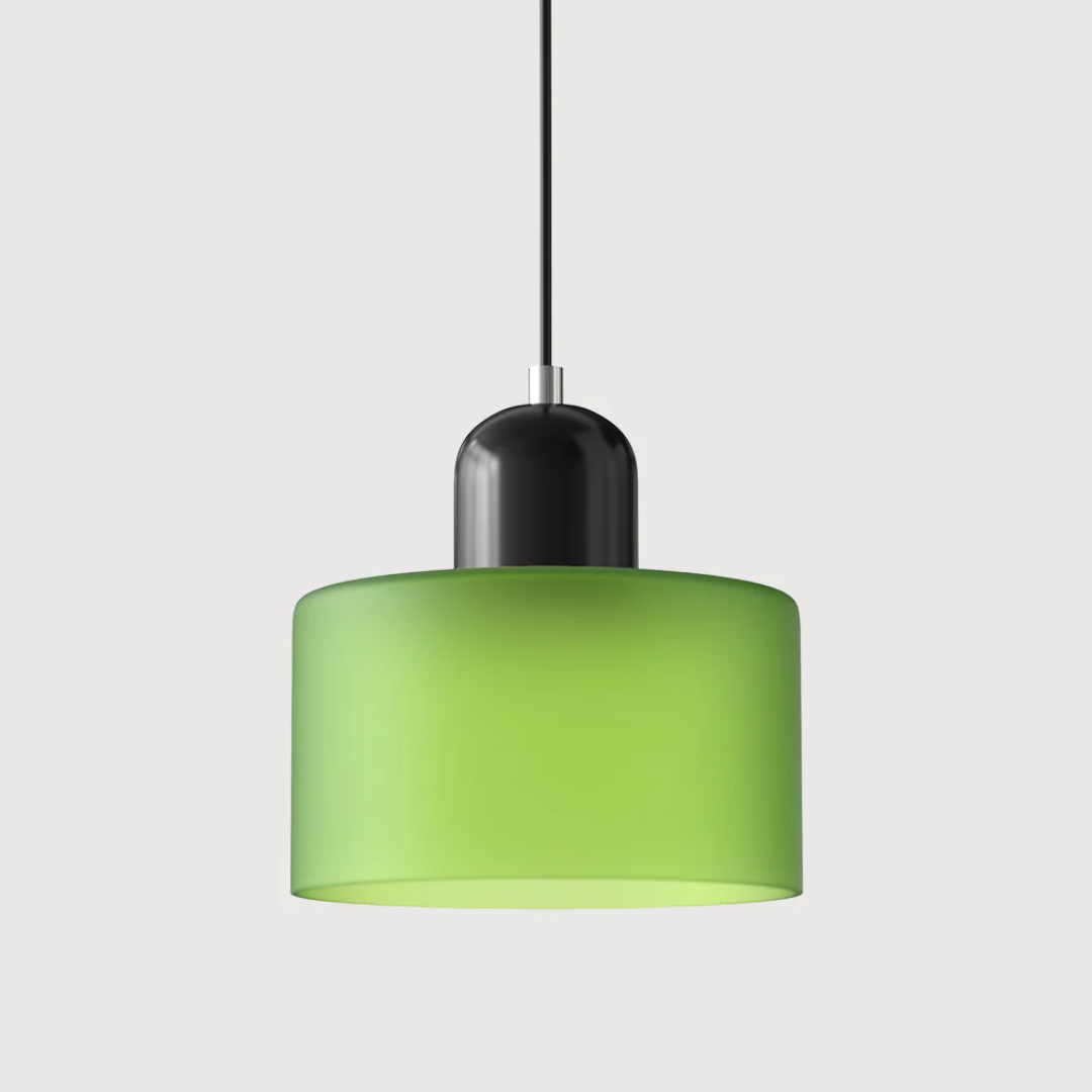 Retro Pendant Light in Dark Green and Orange, Adjustable Length - view 27