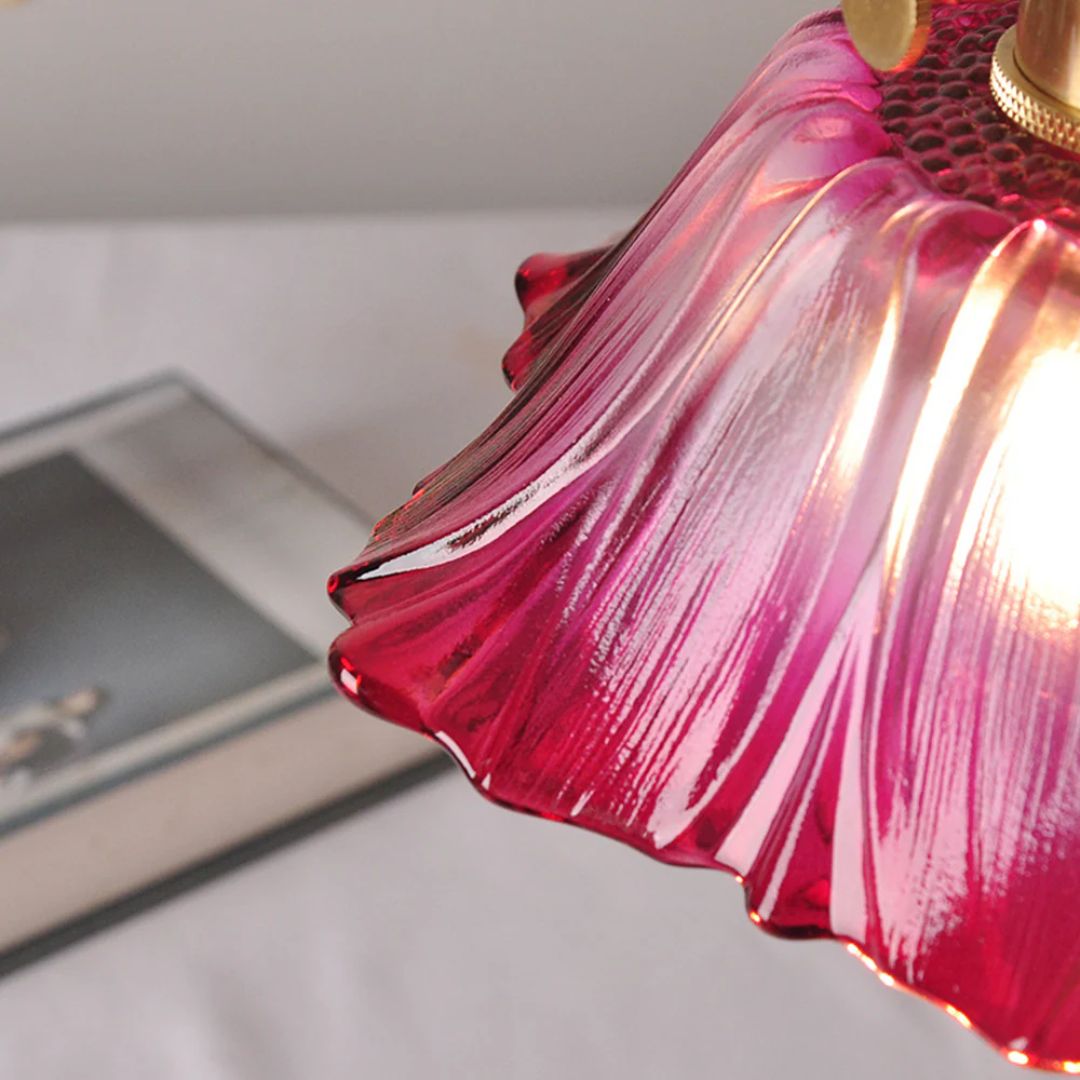 Deep Red Flower Pendant Lamp for Dining Table or Living Room - view 9