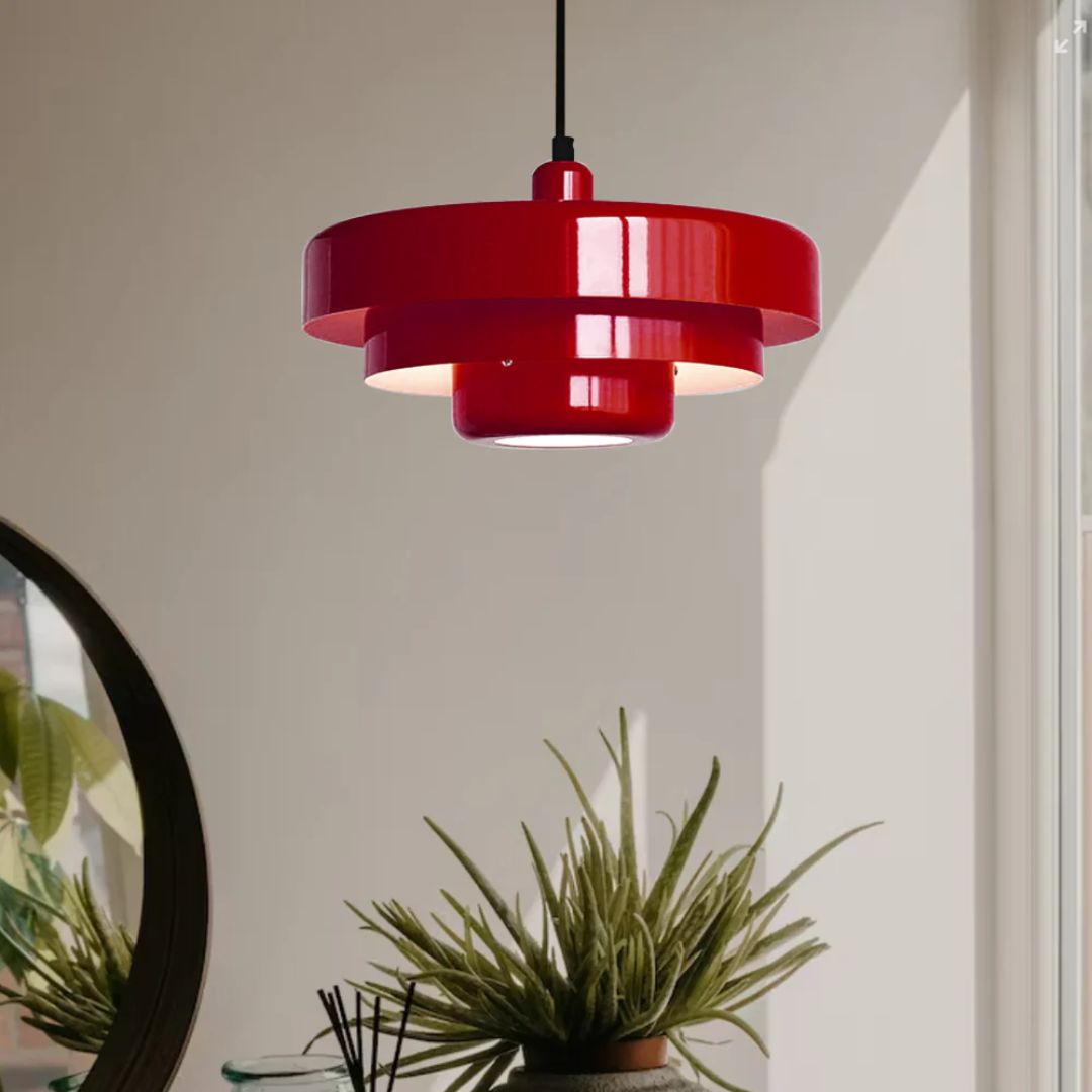 Layered Pendant Lamp in Green, Orange, or White for Dining Room - view 27