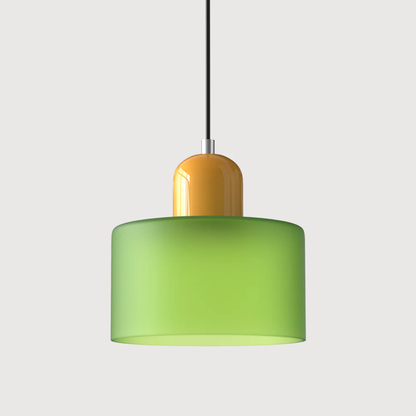 Retro Pendant Light in Dark Green and Orange, Adjustable Length - view 28
