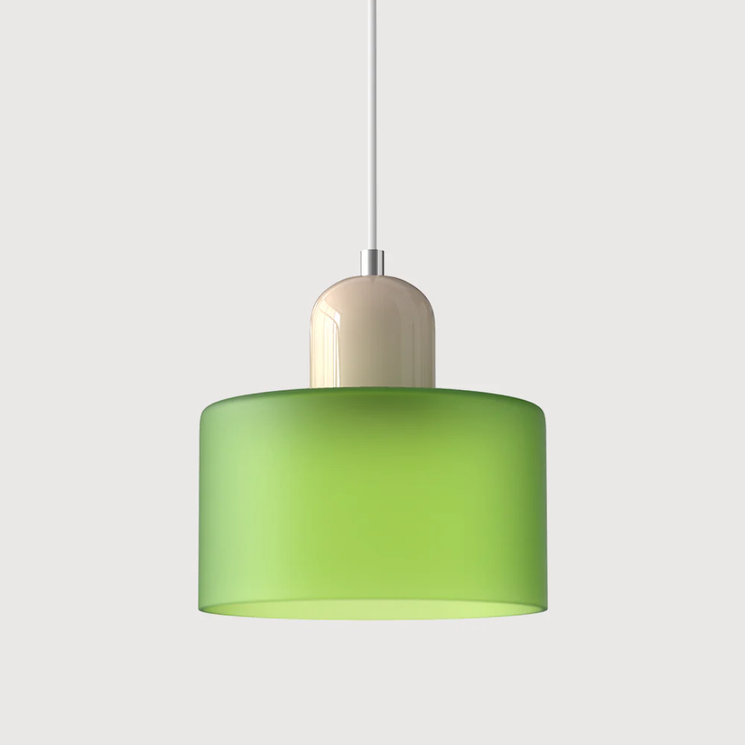 Retro Pendant Light in Dark Green and Orange, Adjustable Length - view 29