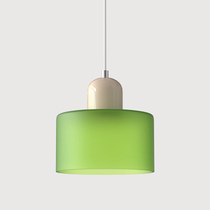 Retro Pendant Light in Dark Green and Orange, Adjustable Length - view 29