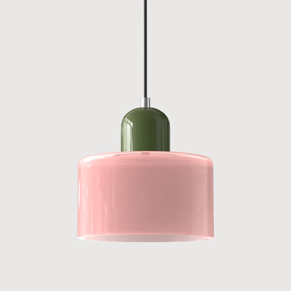 Retro Pendant Light in Dark Green and Orange, Adjustable Length - view 48