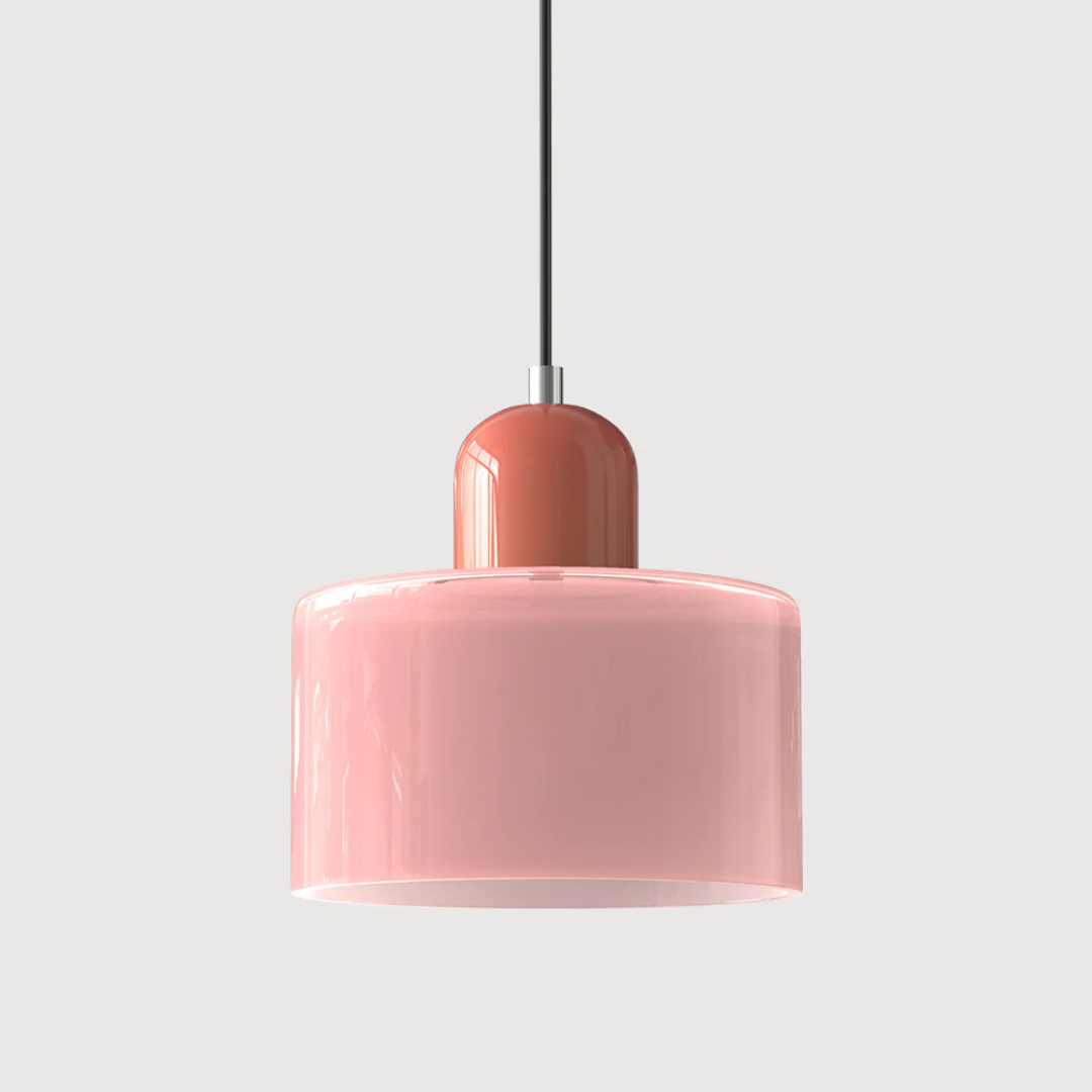 Retro Pendant Light in Dark Green and Orange, Adjustable Length - view 49
