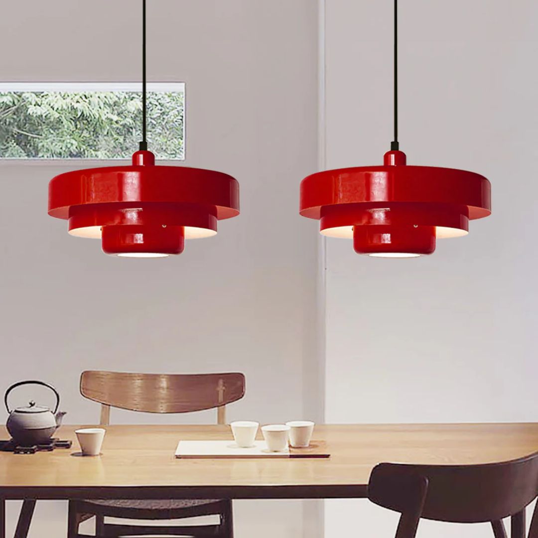 Layered Pendant Lamp in Green, Orange, or White for Dining Room - view 24