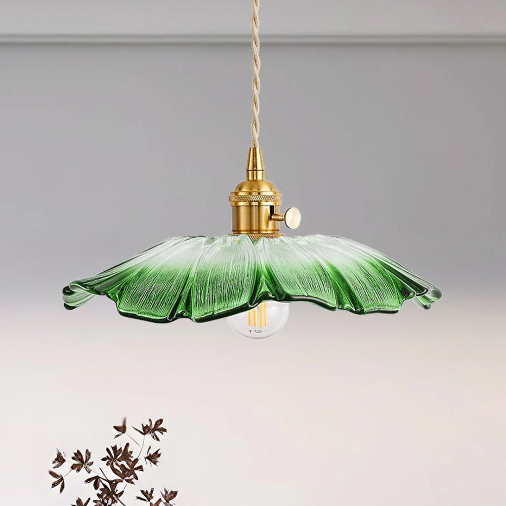 Ceiling Lamp – Deep Red Glass, Flower Shape for Dining Table or Living Room Decoration – view 15