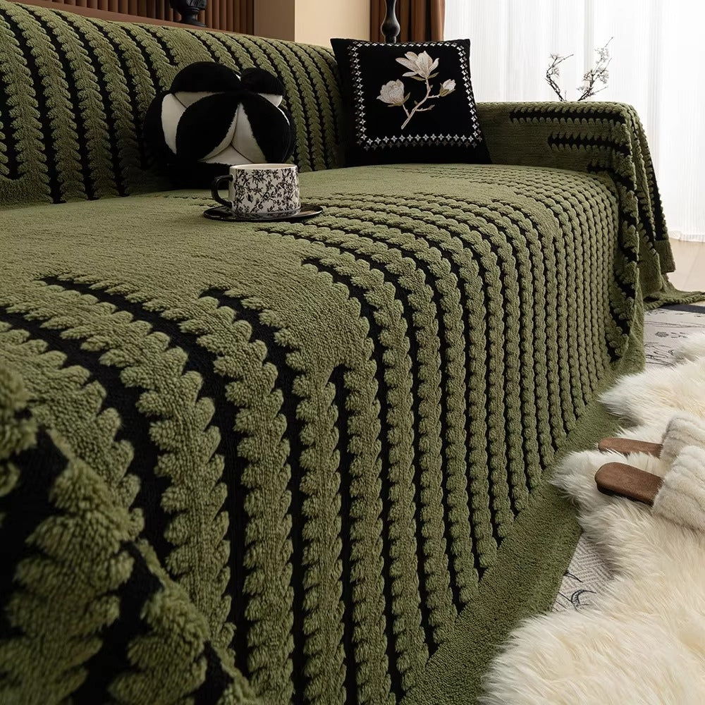 Plush Sofa Cover – Microfiber, Vintage Upholstered Design for Sofa or Loveseat in Multiple Colors – view 2