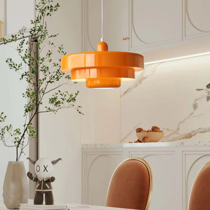 Layered Pendant Lamp in Green, Orange, or White for Dining Room - view 3