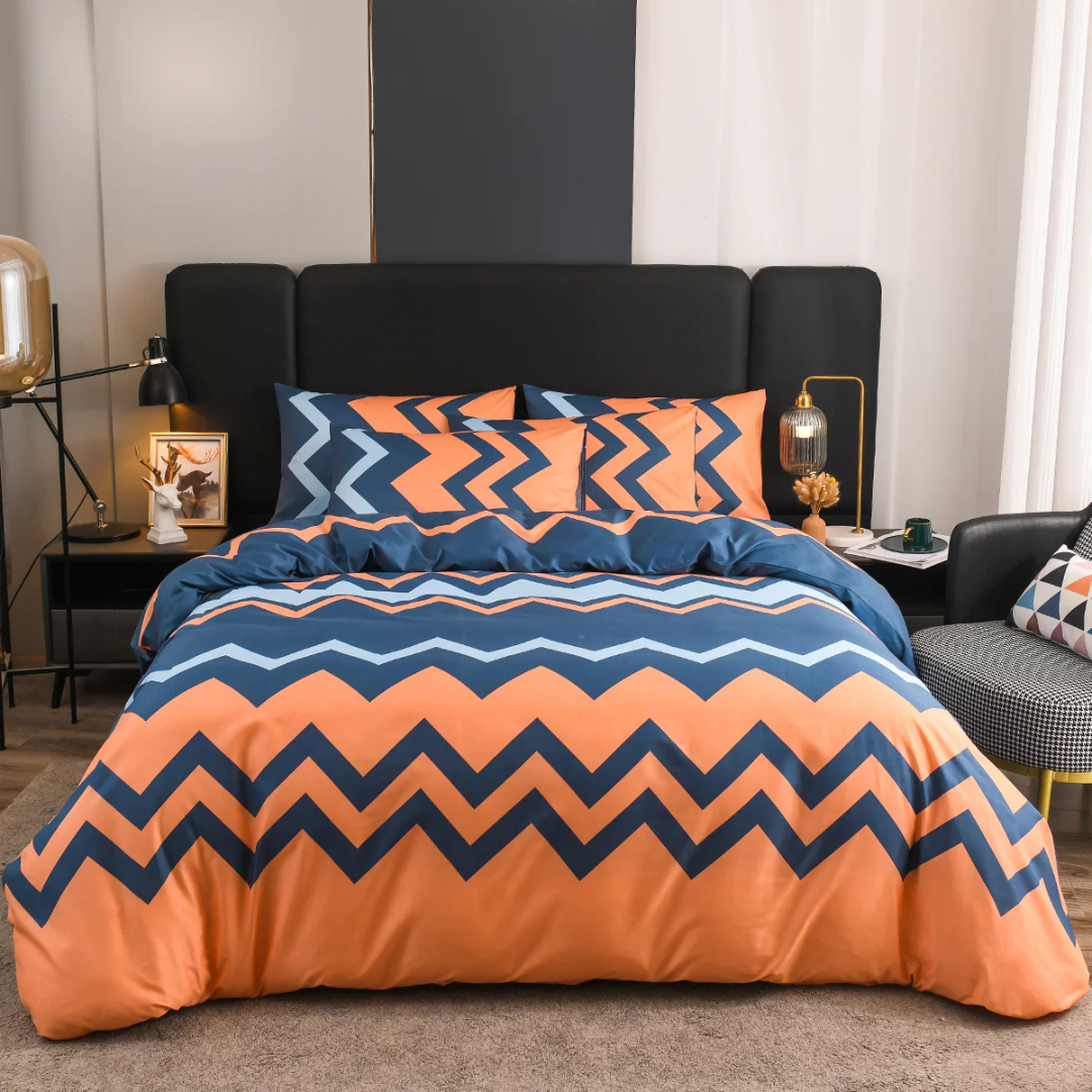 Abstract Pattern Duvet Cover Set in Multiple Colors - view 7