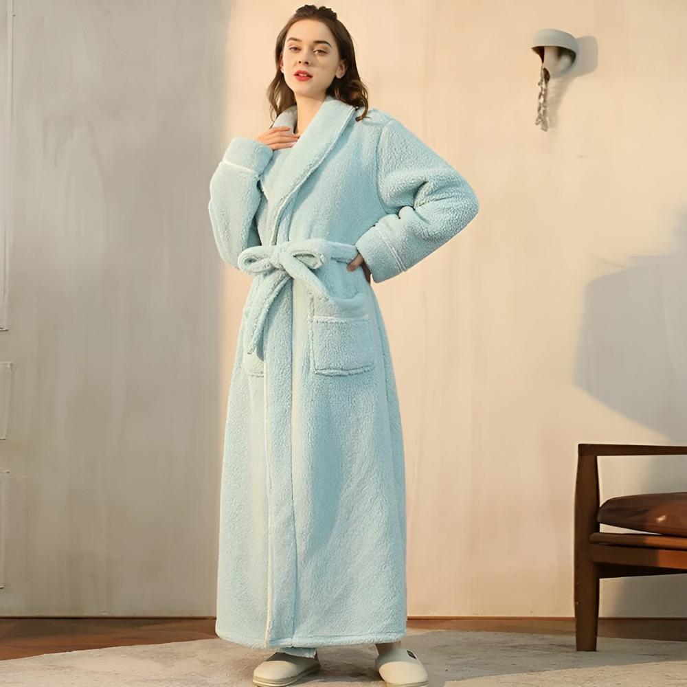 Plush Unisex Bathrobe with Pockets for Cozy Home Use - view 5