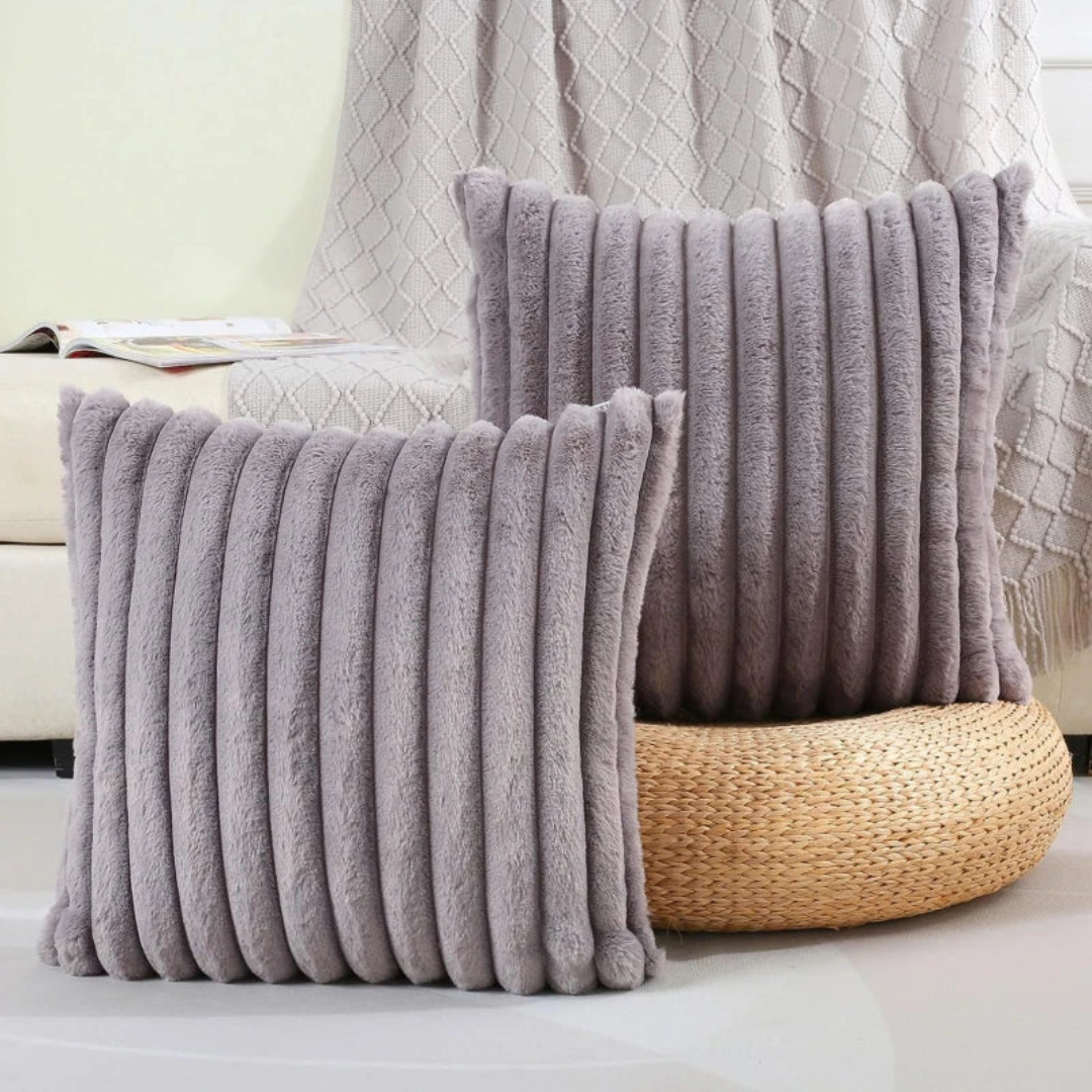 Soft Gray Decorative Cushion - Modern Accent for Living Room - view 3